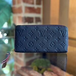 LOUIS VUITTON Zippy Marine Rouge Monogram Empreinte Leather Wallet